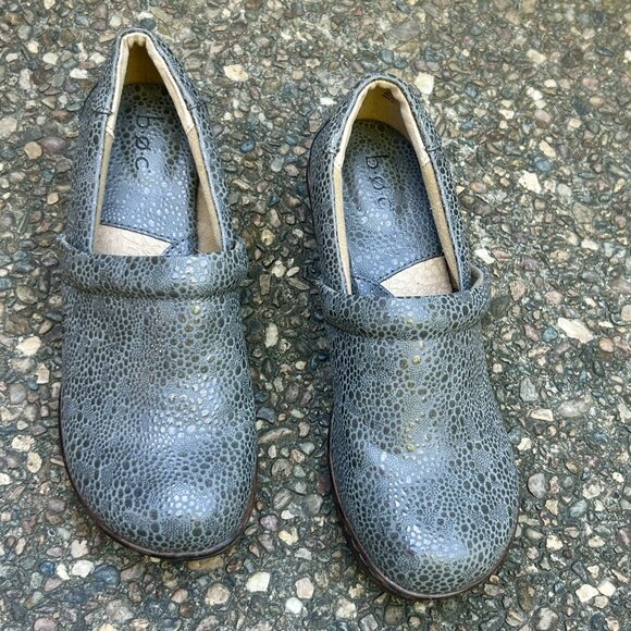 BOC Born Concepts Gray Pebble Pattern Peggy Faux Leather Slip On Clogs Size 9 M - Picture 11 of 14